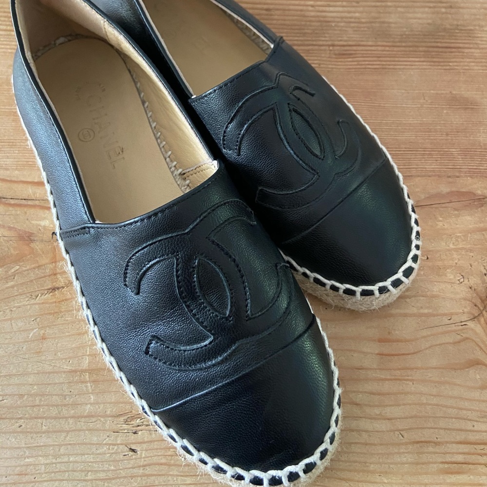 Chanel black espadrilles, size 37